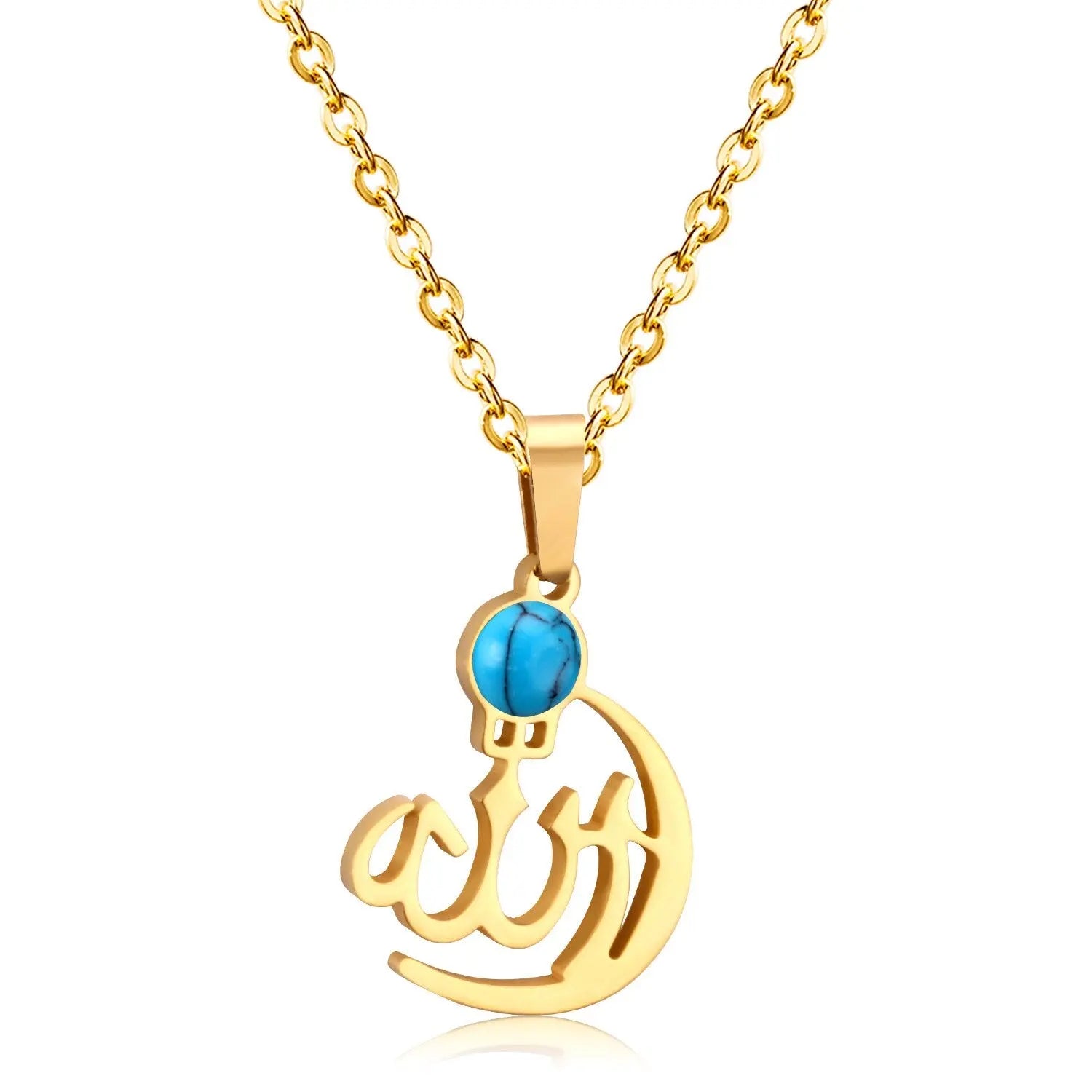 Black/Bule Round Shape Oil Drip Pendant Necklaces Stainless Steel Gold Color Chain Choker For Women Party Gift asonjewelry