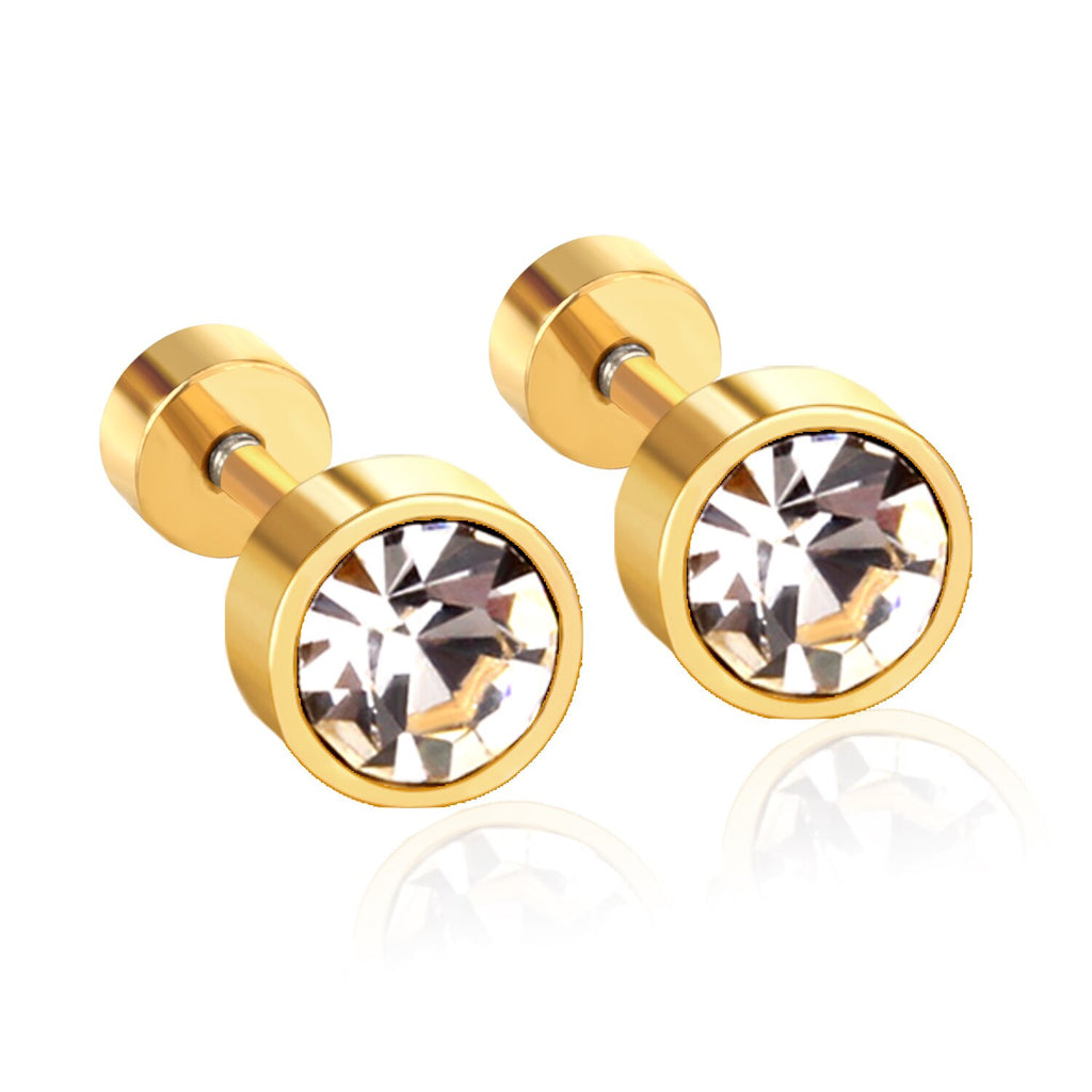 Pendientes redondos de circonia AAA para mujer, aretes de 6mm con forma de corazón y estrella, Piercing geométrico brillante, aretes coreanos de moda