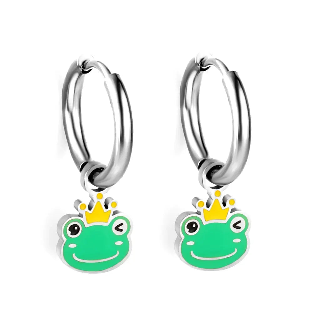 Cute Animal Drop Pendients For Woman Girls Panda Dangle Earrings Frog Dinosaur Charms Grunge Hoops Ears Jewelry New asonjewelry
