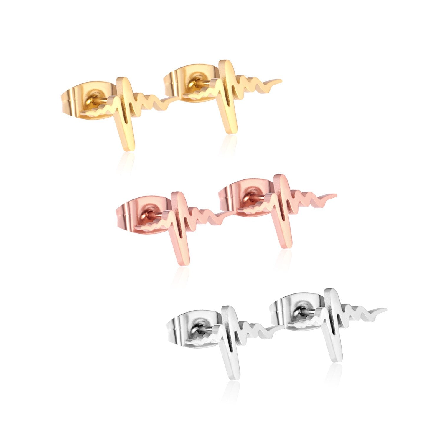 ASON 3pairs Letter LOVE Mixed Color Piercing Stud Earring Sets Stainless Steel Wholesale Fashion Jewelry For Women Party asonjewelry