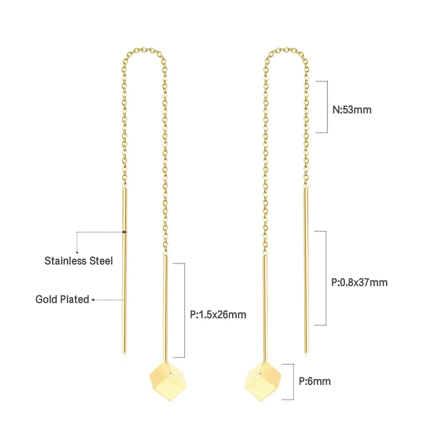 Simple Tassel Linear Chain Long Drop Earrings For Women Girl Geometric Star Hanging Ear Line Japan Korean Jewelry 2022 asonjewelry