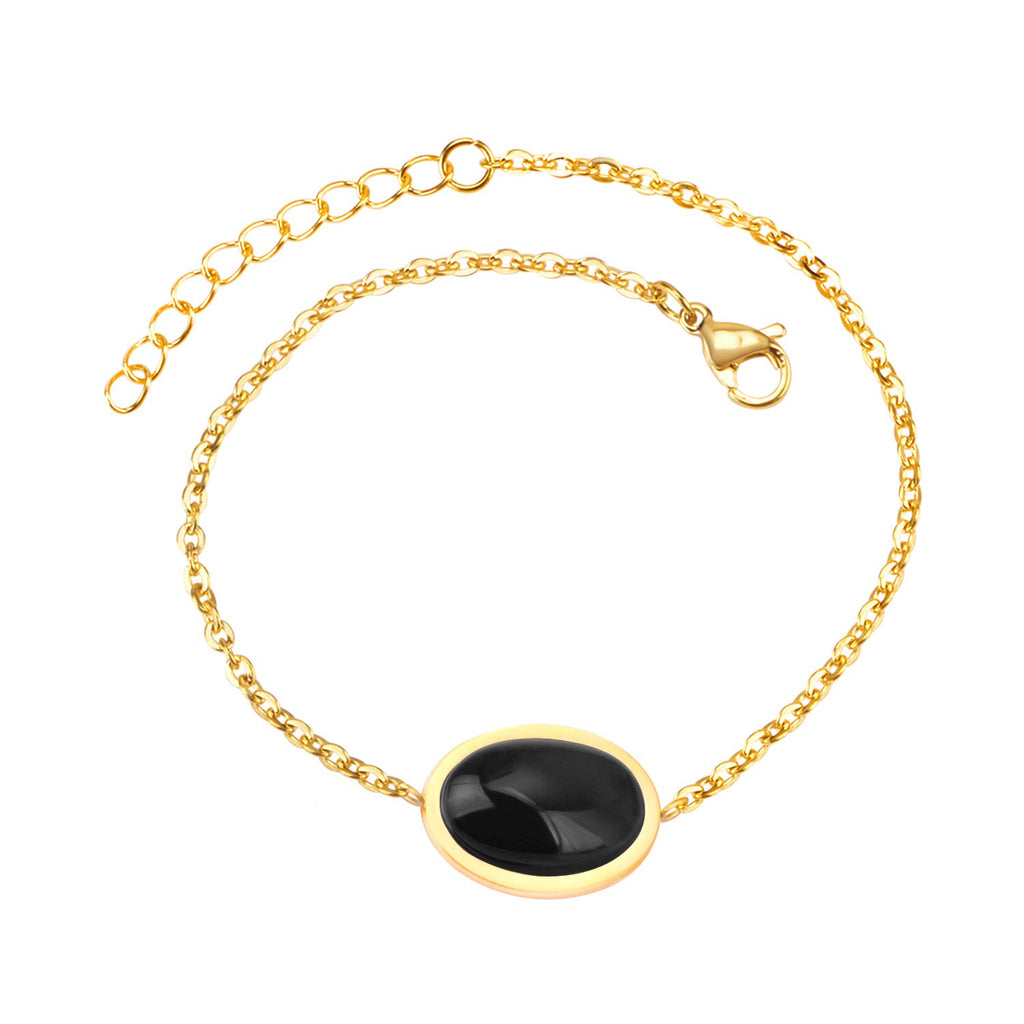 ASON Bracelets For Women Black/Pink/Blue/Red Bohemia Style Link Chain Bracelet Women Girl Stainless Steel Adjustable GIFT