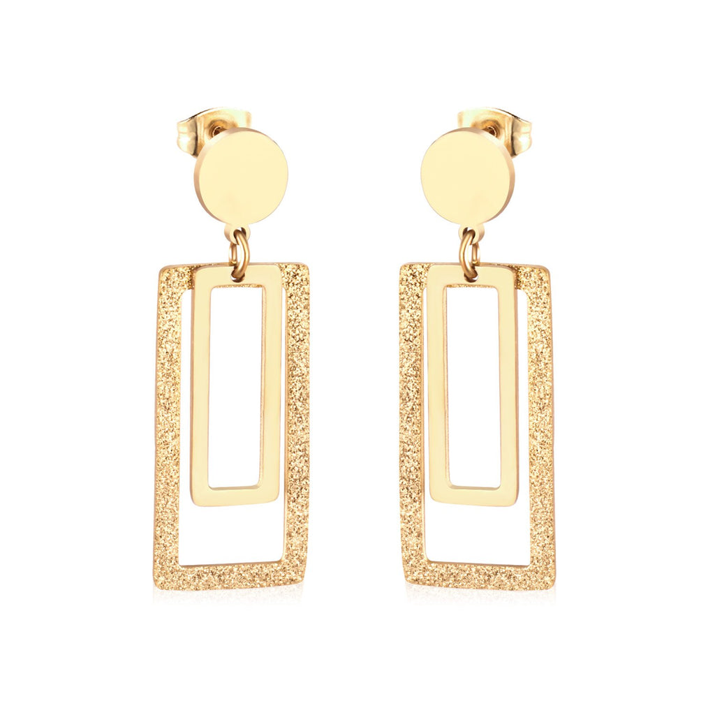 ASON Statement Long Tassel Geometry Dangle Piercing Drop Earrings Jewelry Stainless Steel For Women Accessories Wholesale