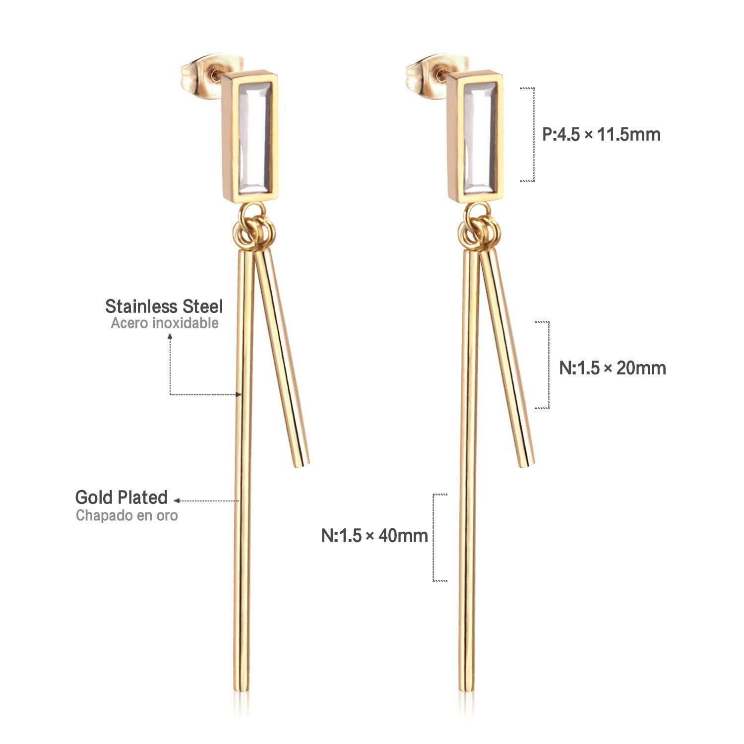 ASON Long Line Link Chain Imitation Pearl Dangle Earrings for Women Gold Color Cross Earrings Female Bijoux Pendientes asonjewelry
