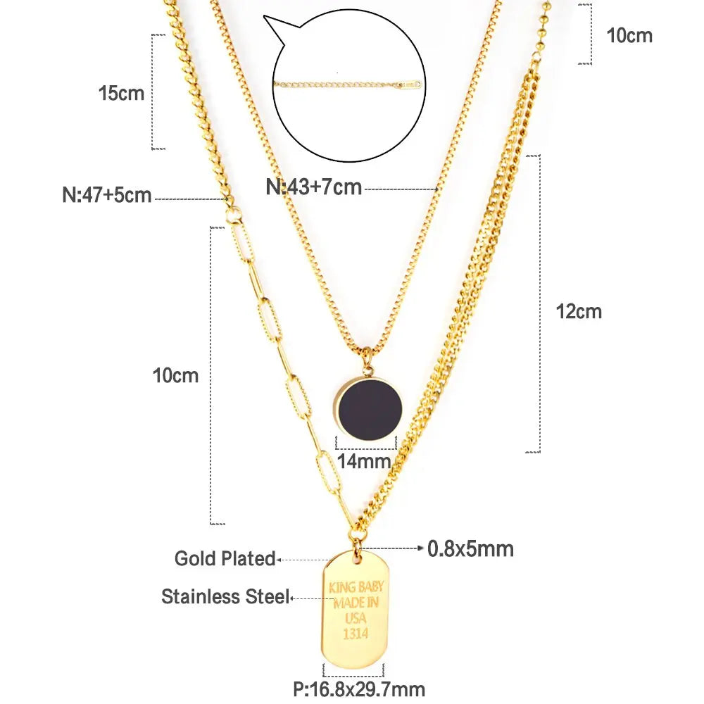 Gothic Multilayer Snake Crystal Necklace Women Gold Color Stainless Steel Double Chain Bohemian 2022 Trendy Jewelry asonjewelry