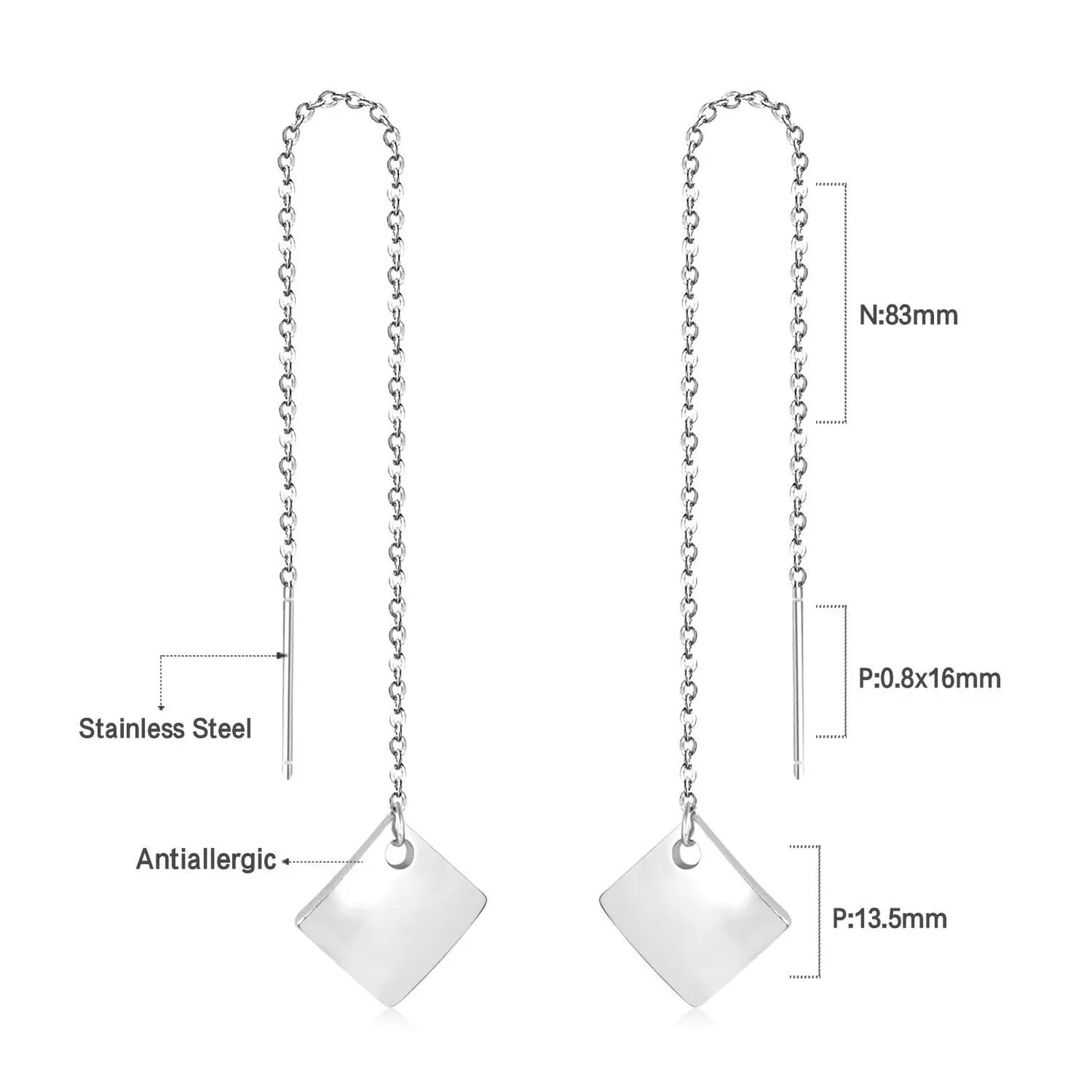 Long Chain Tassel Earrings Women's Gold Color Stainless Steel Drop Earrings Korean Fashion Party Jewelry Wholesale asonjewelry