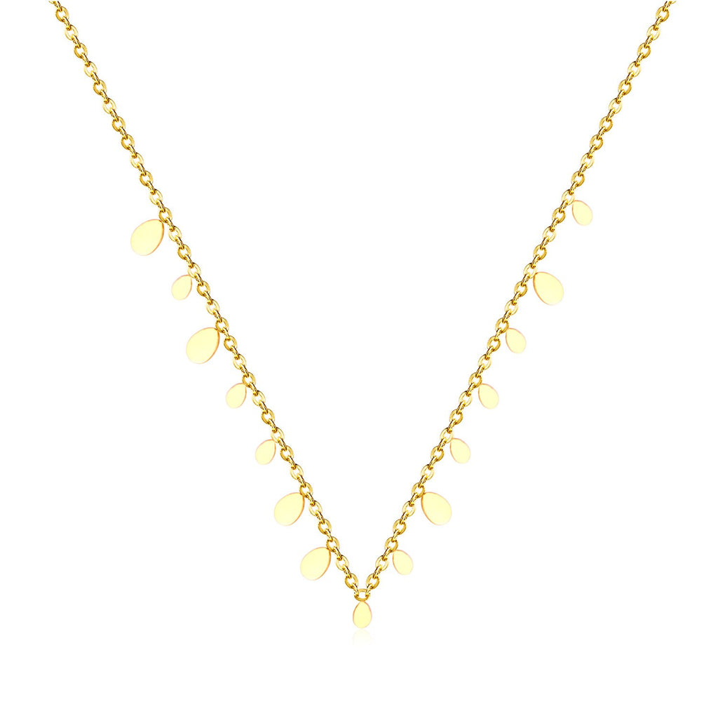 ASON New Stainless Steel Water Drop Shape Pendant Collier Bijoux Gold Color Choker Necklace Accessories Friend Gift Jewelry