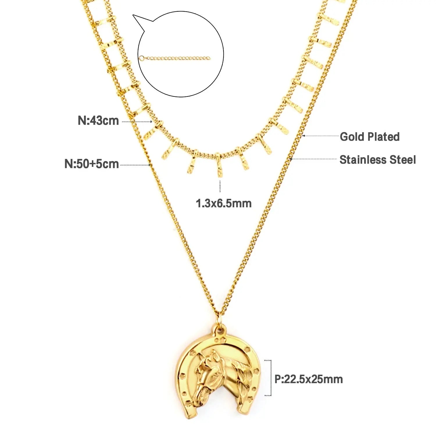 Chic Women Doulbe Layer Necklace Shell Black Drip Oil Charm Gold Color Stainless Steel Snake Chain For Girls asonjewelry