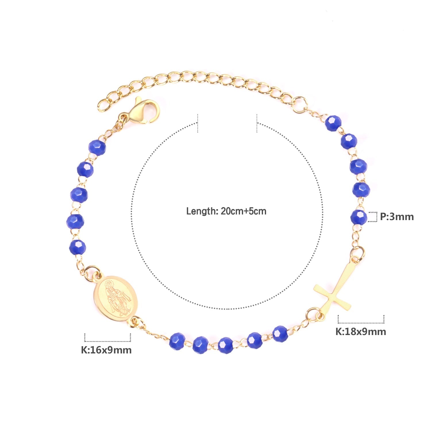 ASON Female Adjustable Extender Chains Bracelets Classic Style Black/Red/Pink/Blue Crystal Beaded Bracelets Women Curb Gift asonjewelry