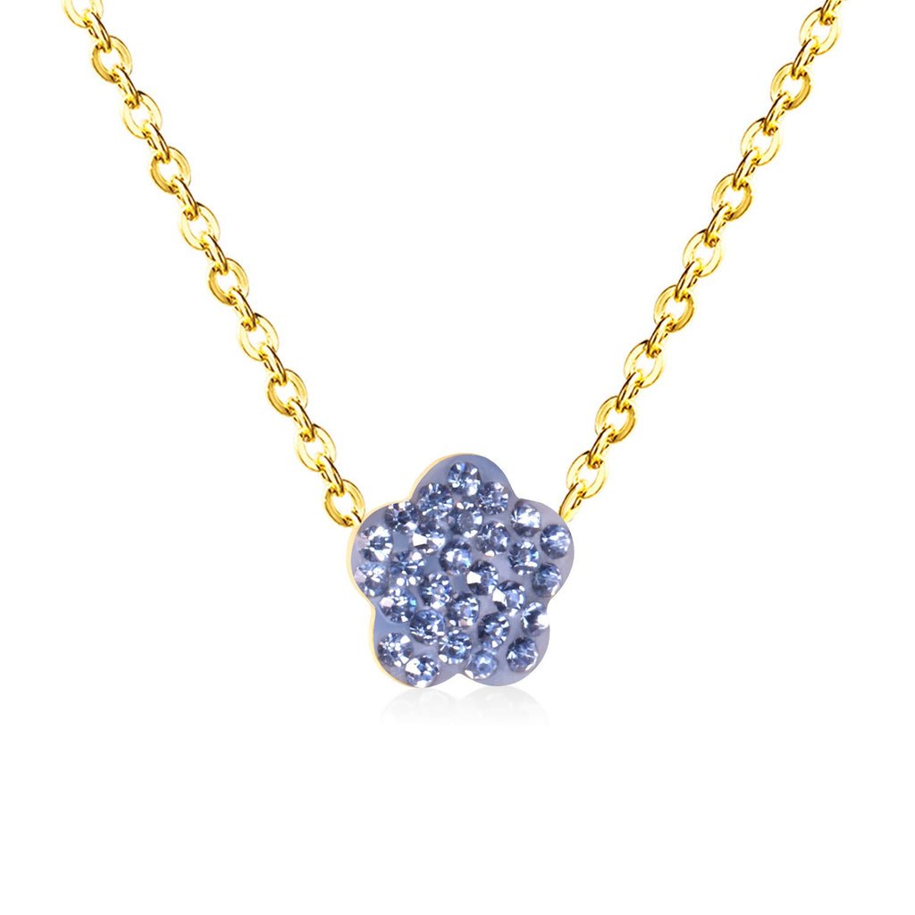 ASON Flower Clay Pendant Necklaces Stainless Steel 12 Color Wholesale Chain Jewelry Female Party Necklaces Wedding