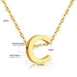 ASON Delicate Classic Style Initial 26 Letters Alphabet Chain Pendant Necklace Stainless Steel Gold Color Jewelry Chokers
