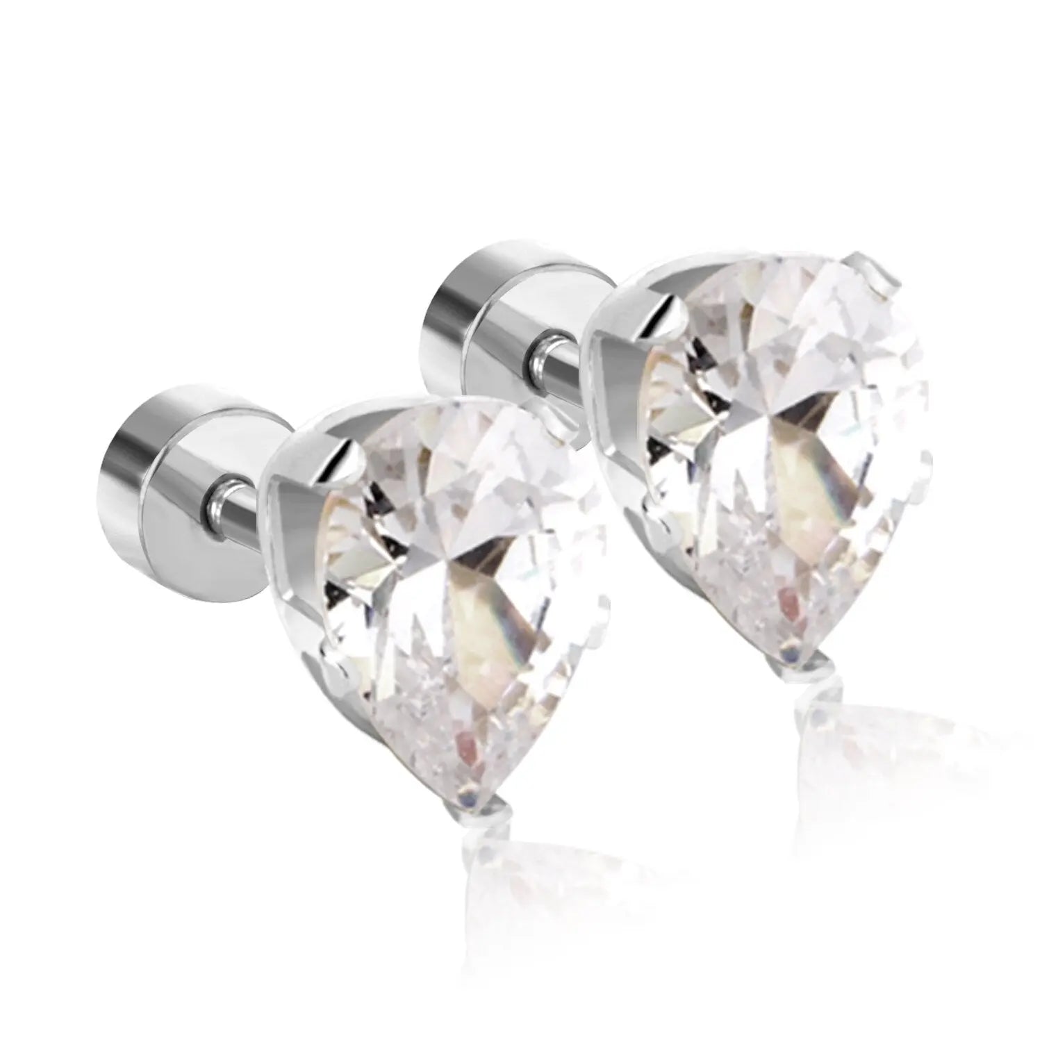 Heart Star Round AAA Zirconia 6mm Earrings For Women Geometric Shiny Piercing Earing Fashion Korean aretes de mujer asonjewelry