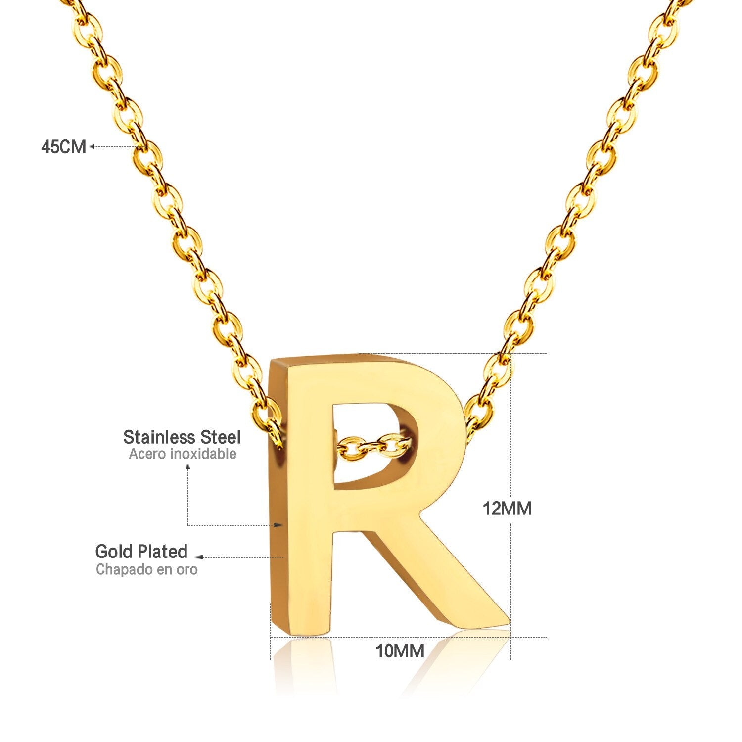 ASON Delicate Classic Style Initial 26 Letters Alphabet Chain Pendant Necklace Stainless Steel Gold Color Jewelry Chokers asonjewelry