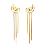 Stainless Steel Heart Tassel Earrings Lightning Drop Earrings For Woman Party Trendy Decor Fairy Moon Pendients Ear