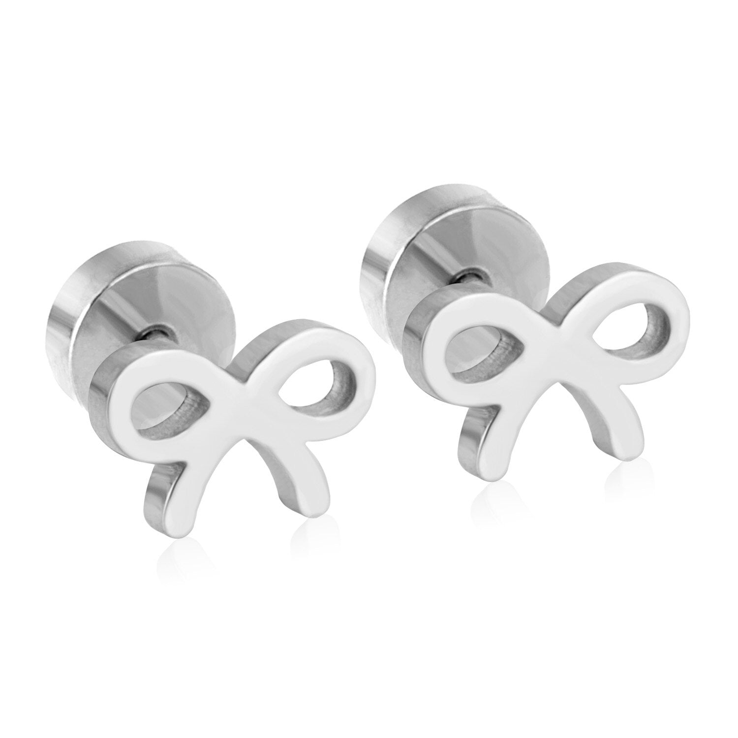 ASON Girl Jewelry Bow-knot Shape Crystal Stud Earrings Wholesale Stainless Steel Anti-allergy Earring Fashion Jewelry Party asonjewelry