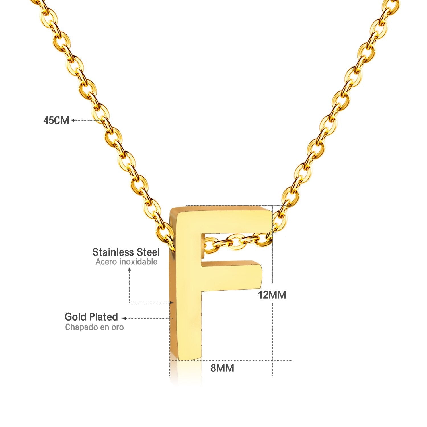 ASON Delicate Classic Style Initial 26 Letters Alphabet Chain Pendant Necklace Stainless Steel Gold Color Jewelry Chokers asonjewelry