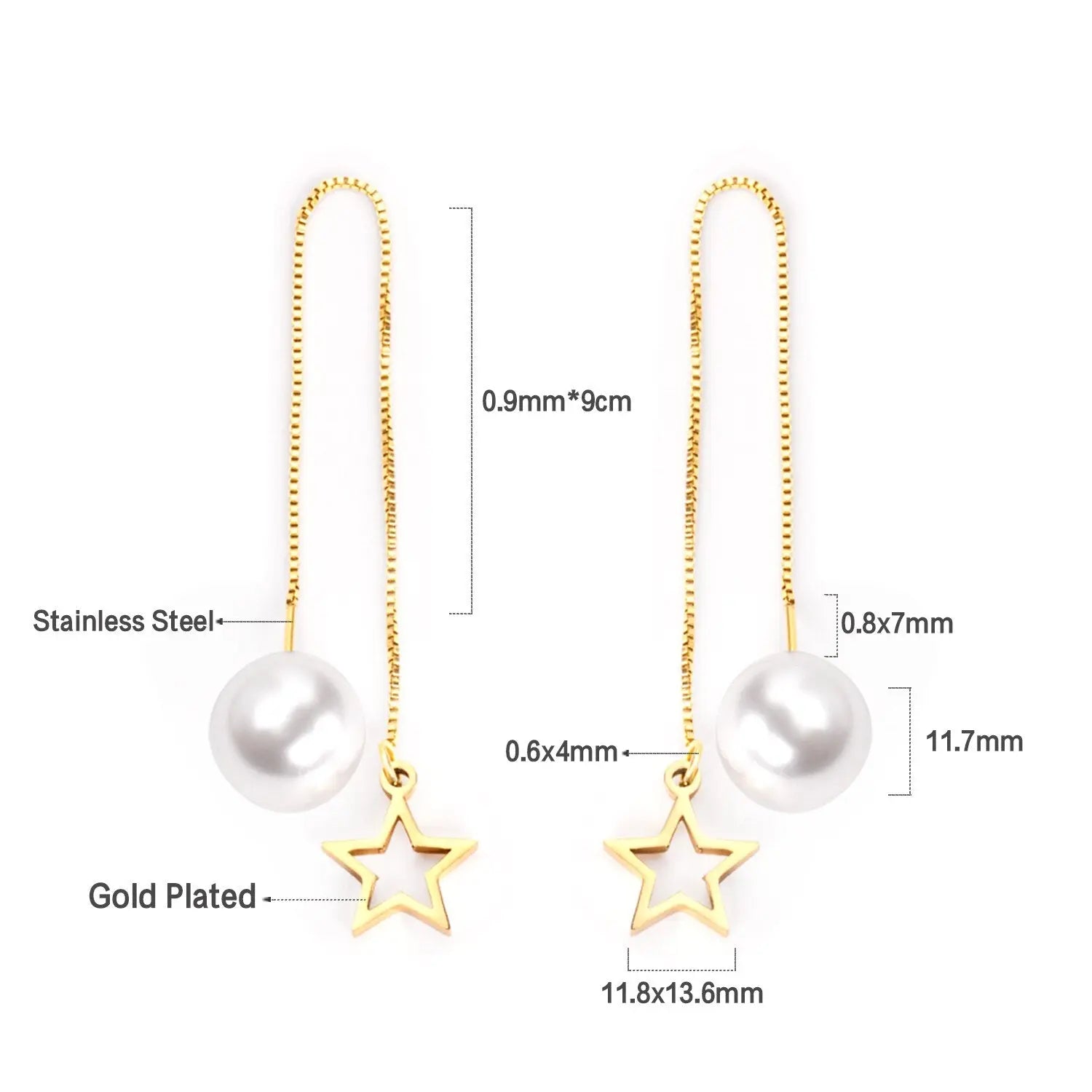 Simple Tassel Linear Chain Long Drop Earrings For Women Girl Geometric Star Hanging Ear Line Japan Korean Jewelry 2022 asonjewelry