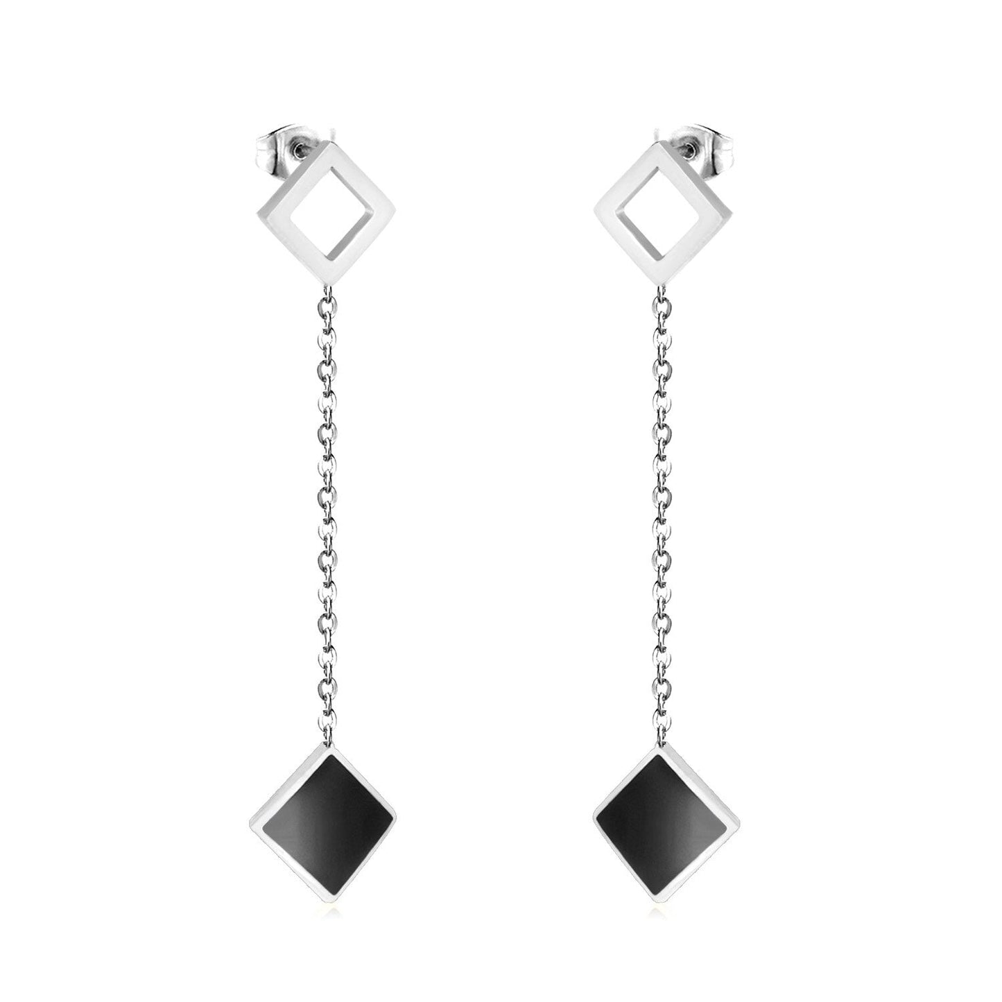 ASON Korean Style Statement Drop Earrings Square Shell Dangle Earring Stainless Steel Jewelry for Femme Party Gift asonjewelry