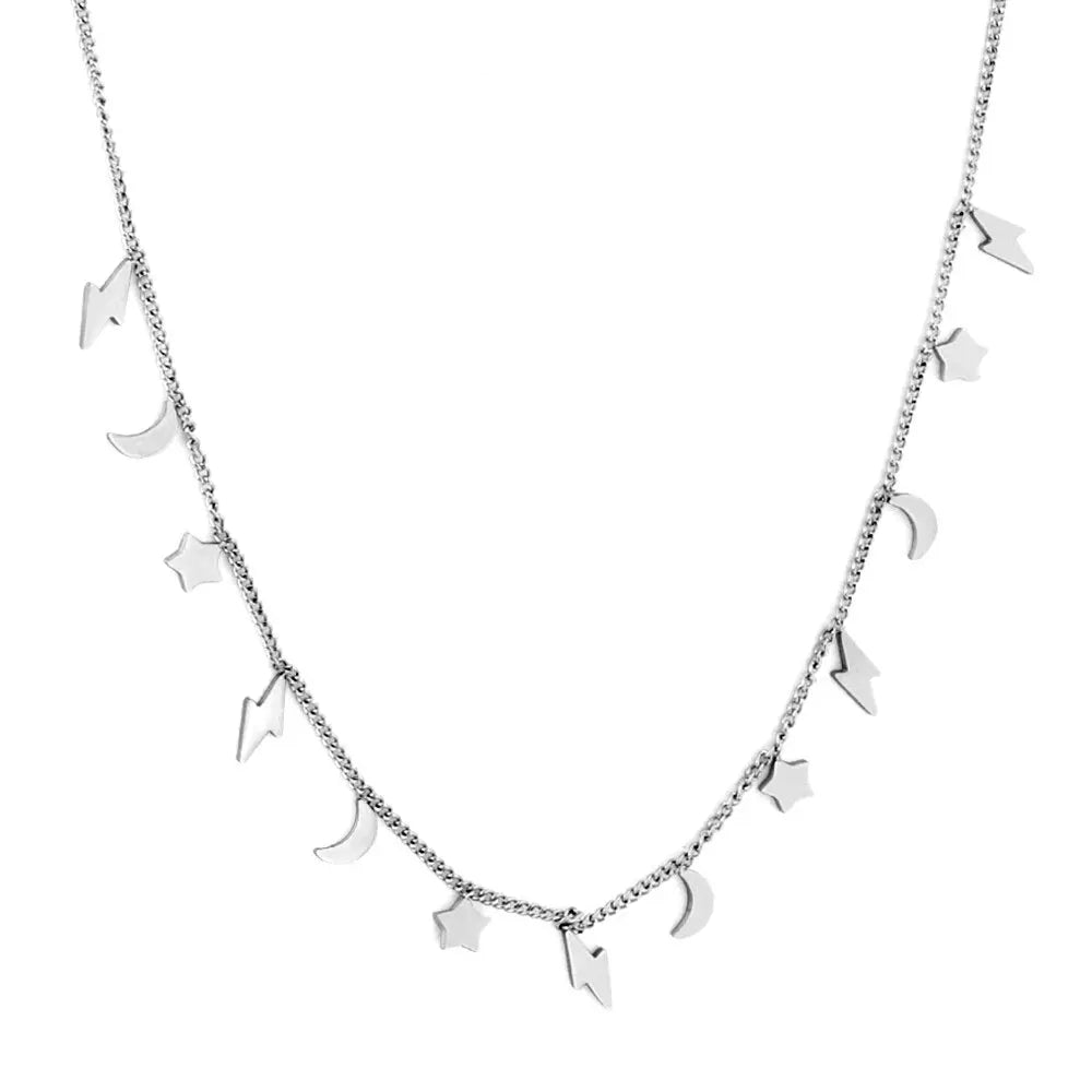 Stainless Steel Trendy Collier For Woman Beach Jewelry On Neck Gold Plated Vintage Romantic Boho Chain Necklaces asonjewelry