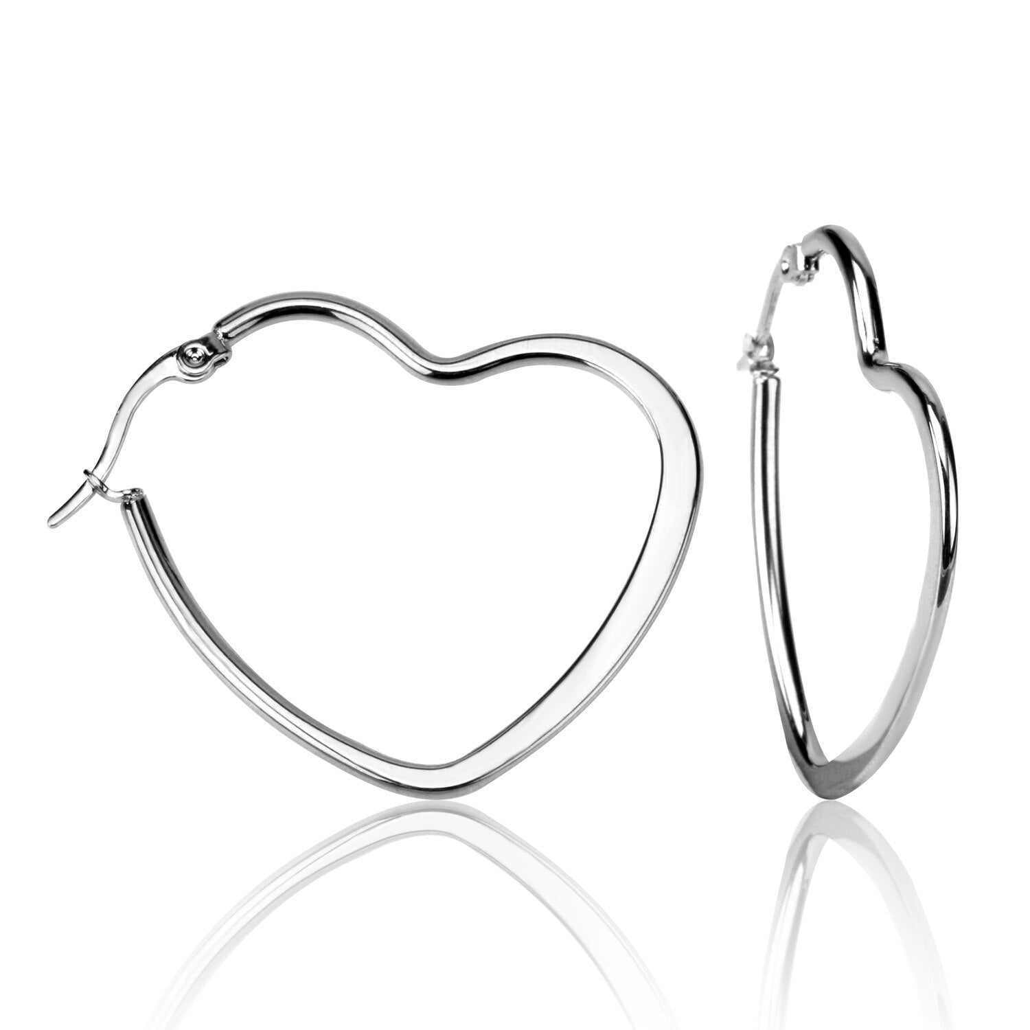 ASON Heart Shape Hoops Earrings Gold Color Size 25mm/35mm/45mm Stainless Steel Big Dangler Female Accessories Piercing asonjewelry