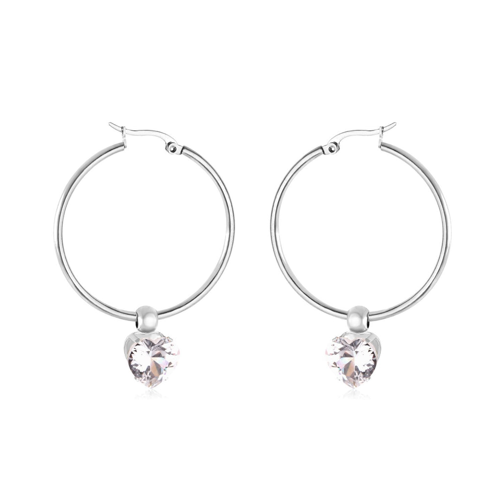 ASON-pendiente de aro para oreja redondo con circonita cúbica, estilo clásico, pendiente circular de acero inoxidable 2022, joyería de moda para fiesta
