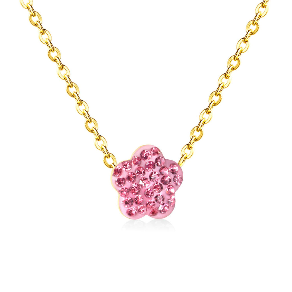 ASON Flower Clay Pendant Necklaces Stainless Steel 12 Color Wholesale Chain Jewelry Female Party Necklaces Wedding