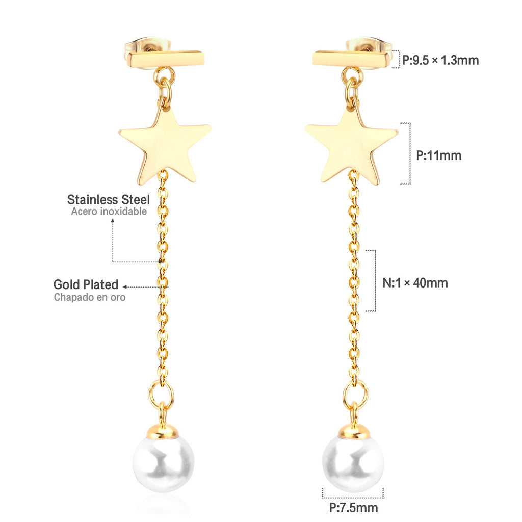Boucles d'oreilles longues à pampilles en forme d'étoiles en cristal pour femmes et filles, en acier inoxydable, tendance, bijoux à la mode coréenne, nouvelle collection