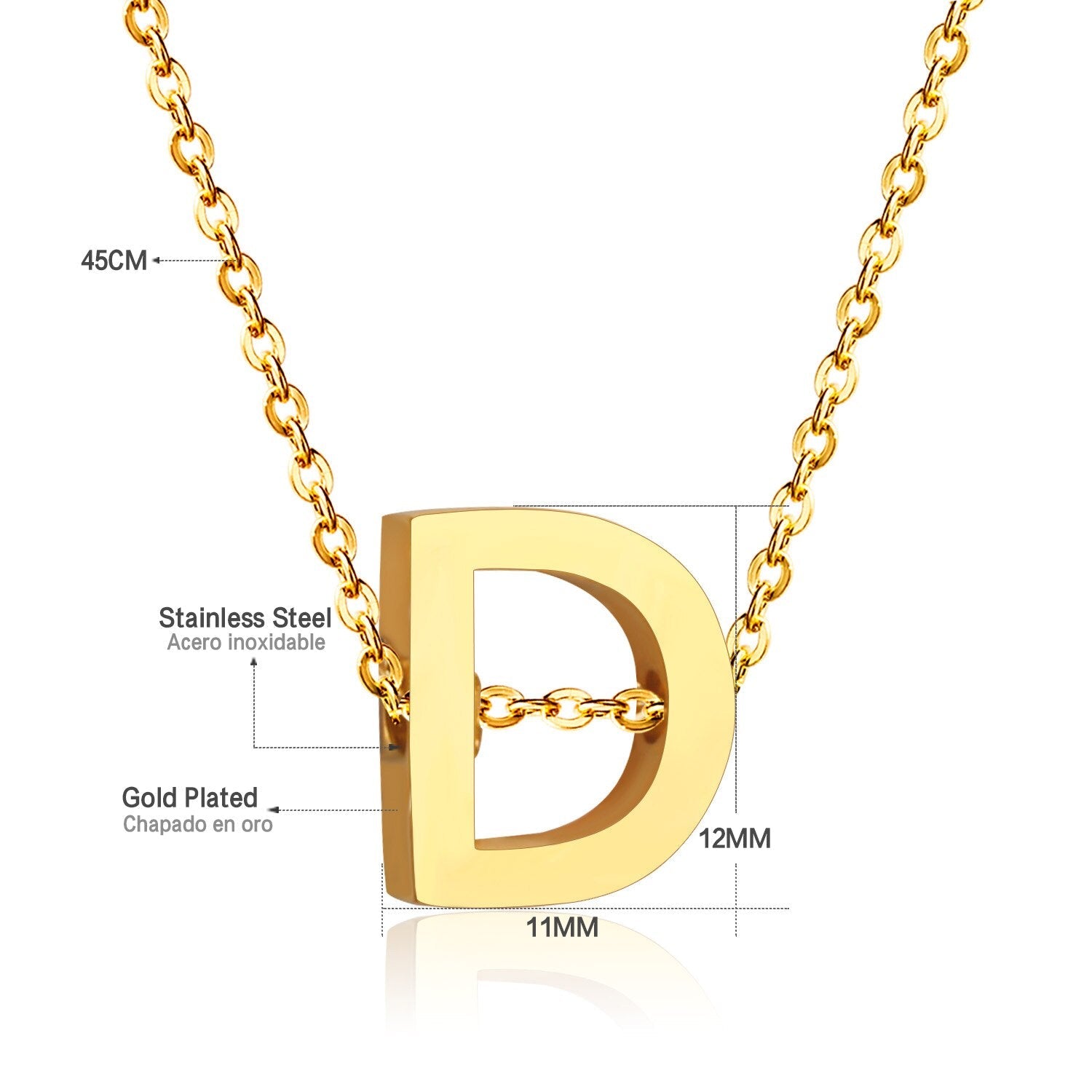 ASON Delicate Classic Style Initial 26 Letters Alphabet Chain Pendant Necklace Stainless Steel Gold Color Jewelry Chokers asonjewelry