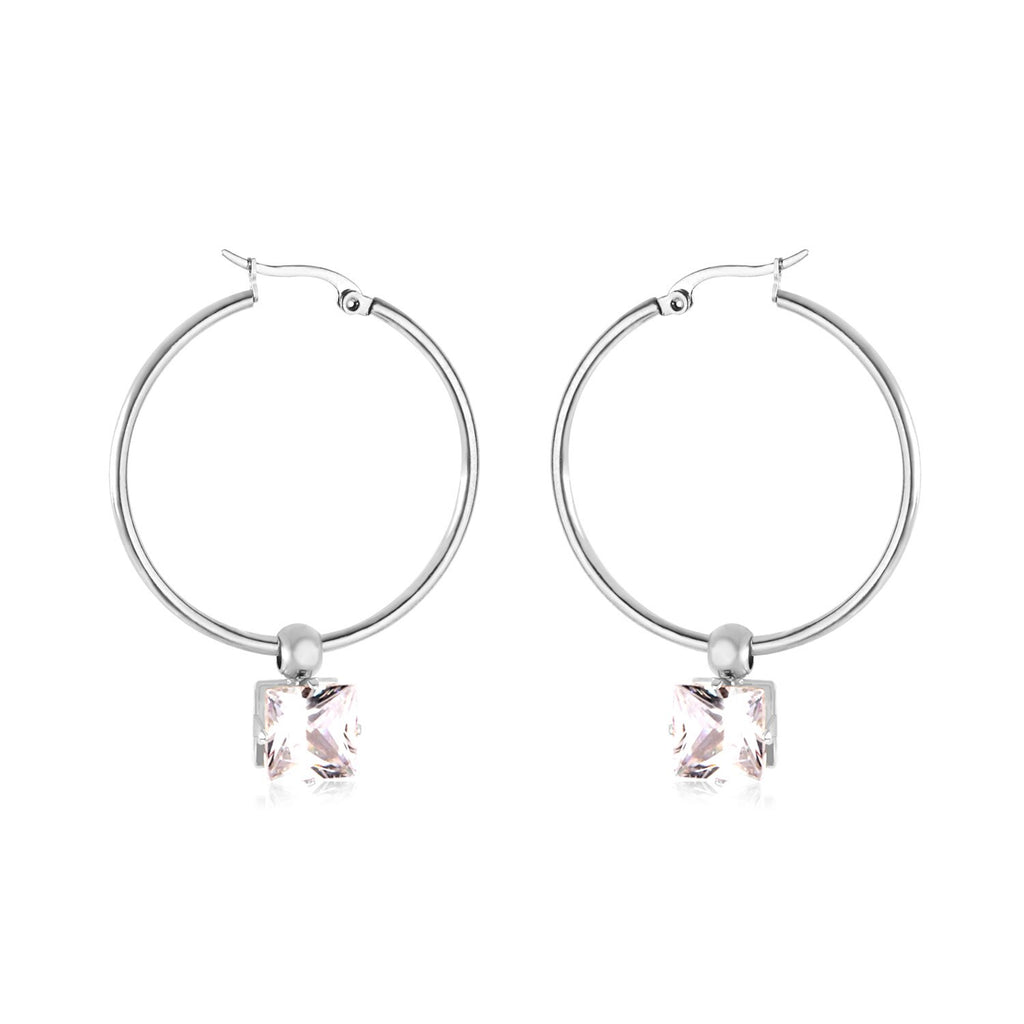 ASON-pendiente de aro para oreja redondo con circonita cúbica, estilo clásico, pendiente circular de acero inoxidable 2022, joyería de moda para fiesta