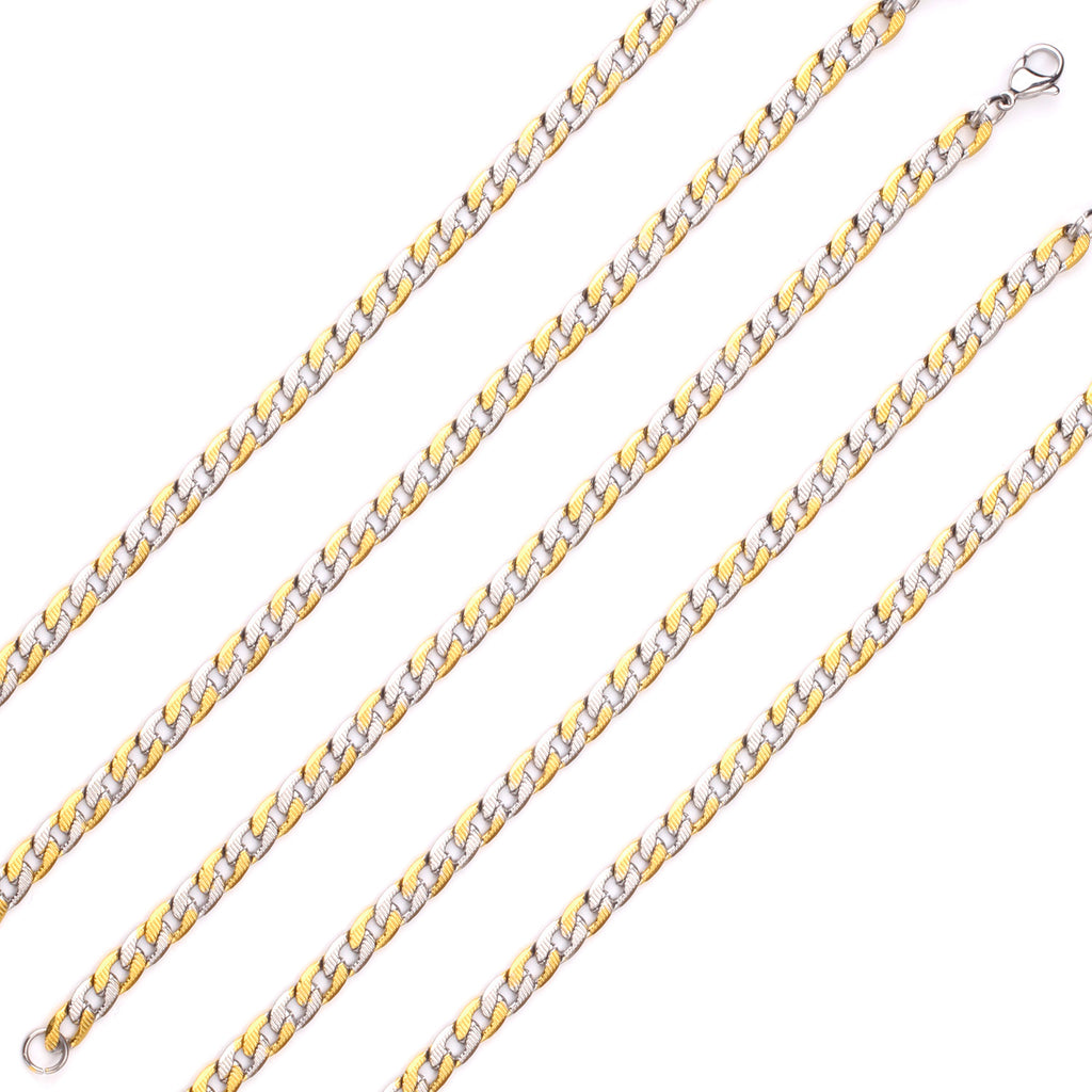 6mm Inner Horizontal Grain Stainless Steel Chain Bracelet For Women