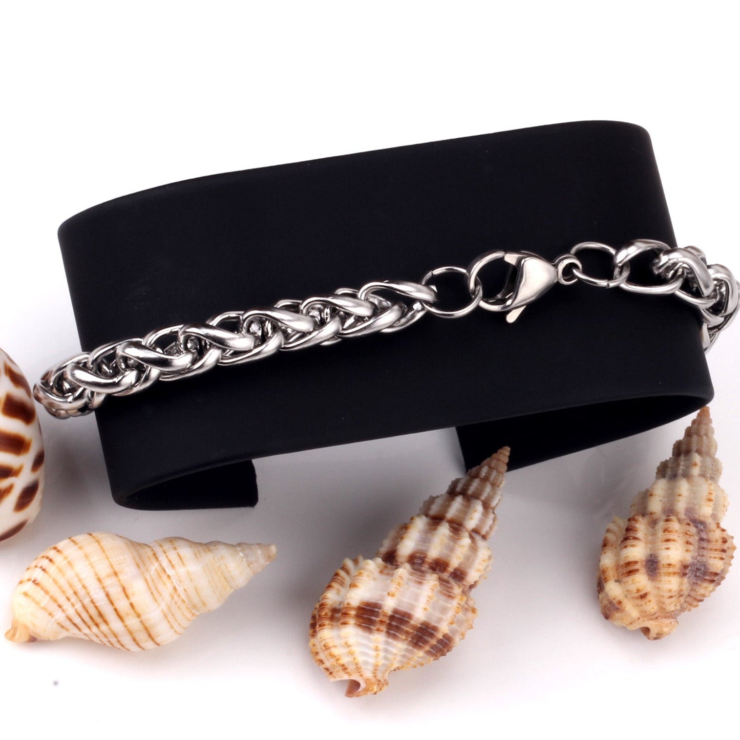 7mm Chain Bracelets Stainless Steel Gold Color for Men Women Party Gift Fashion Bangle Jewelry asonjewelry