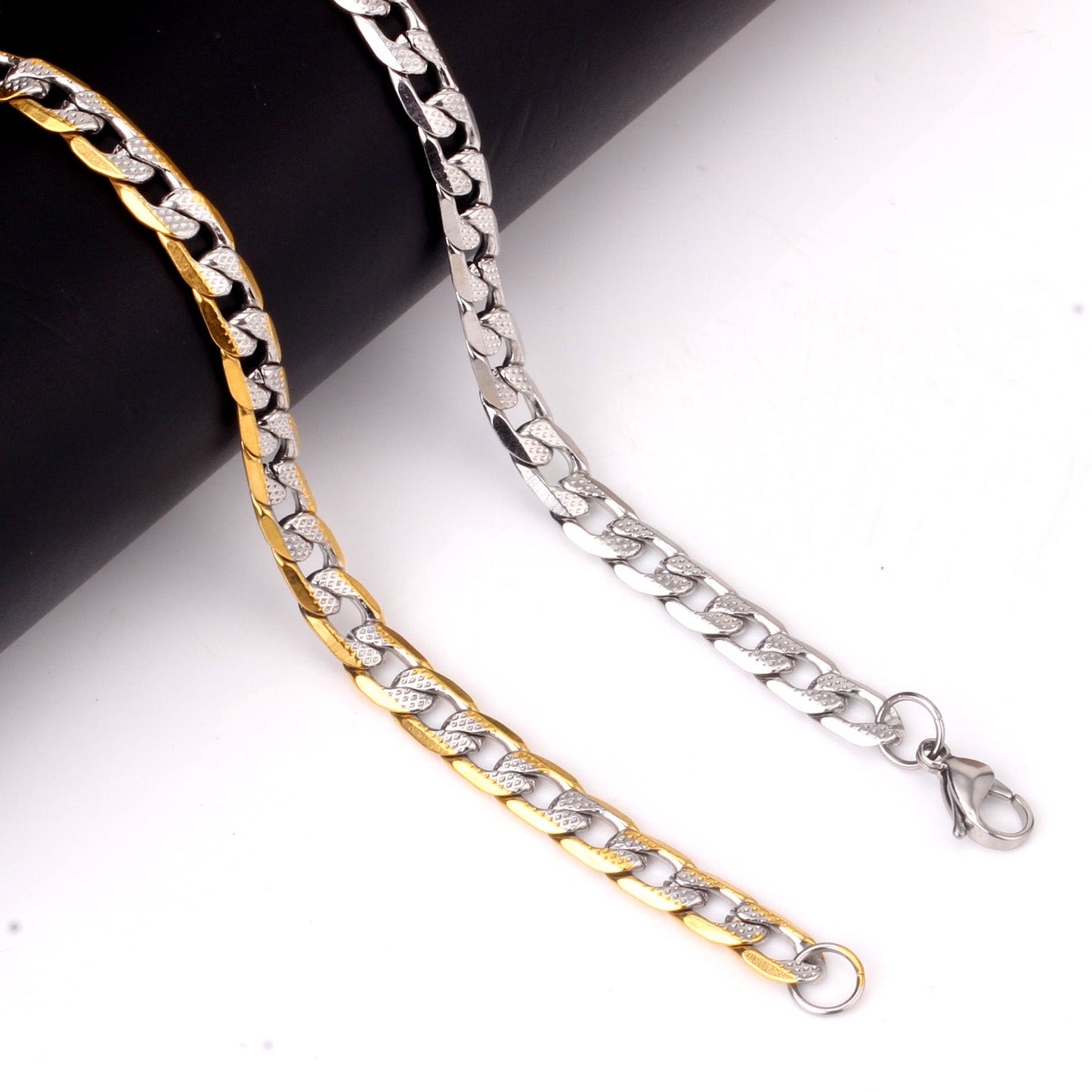 6/8/10mm Inner Star Pattern Stainless Steel Chain Bracelet For Women asonjewelry