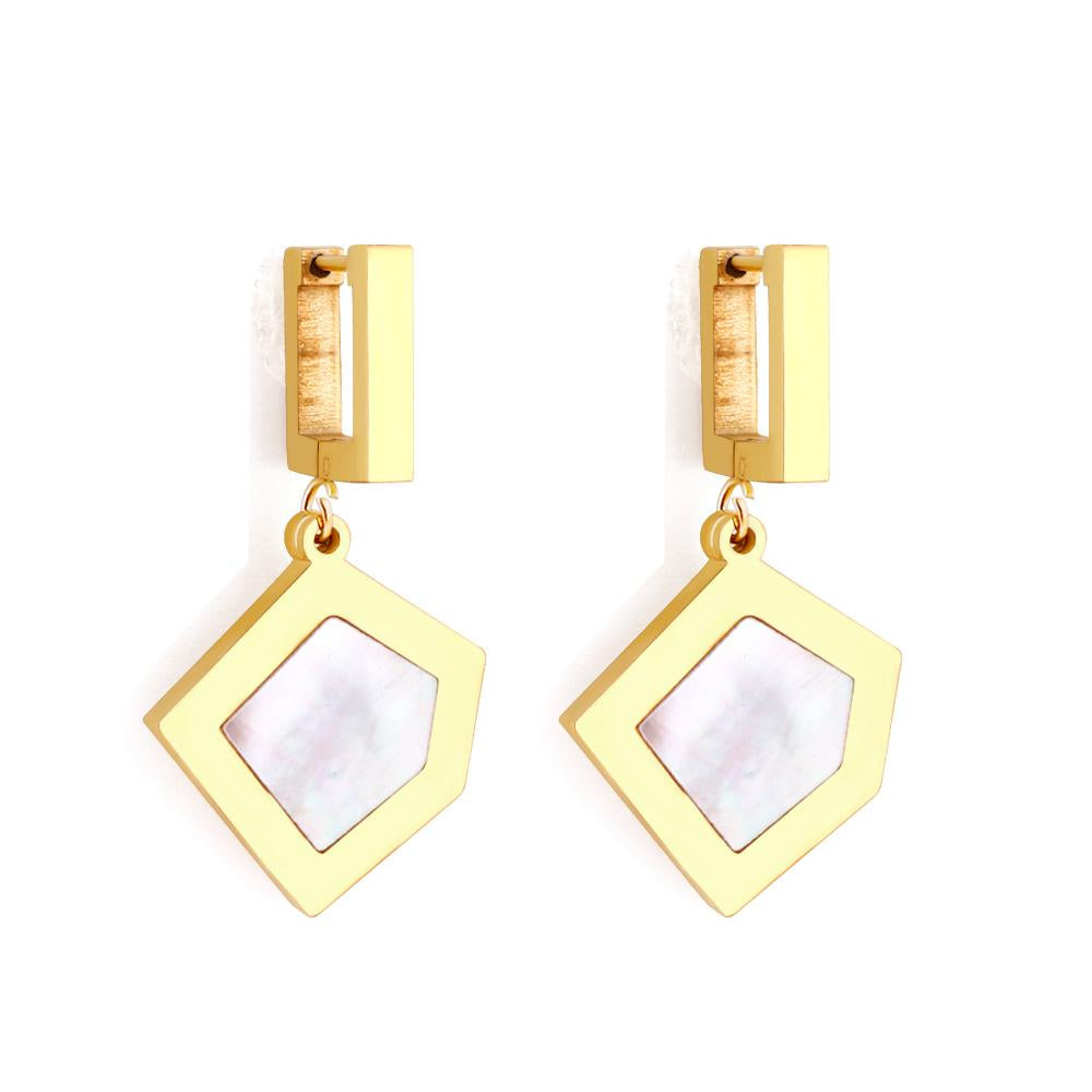 Boucles d'oreilles Punk pour femmes, Bijoux en acier inoxydable, couleur or, coquille géométrique, cerceau, Bijoux de fête, vente en gros, nouvelle collection 2022