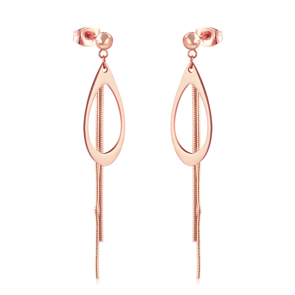 ASON Korean Style Dangle Earrings Anti-allergy Stainless Steel for Women Tassel Water Drop Earring Lovely Jewelry Gift
