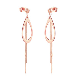 ASON Korean Style Dangle Earrings Anti-allergy Stainless Steel for Women Tassel Water Drop Earring Lovely Jewelry Gift