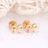 ASON fille bijoux nœud-noeud forme cristal boucles d'oreilles en gros en acier inoxydable Anti-allergie boucle d'oreille mode bijoux fête