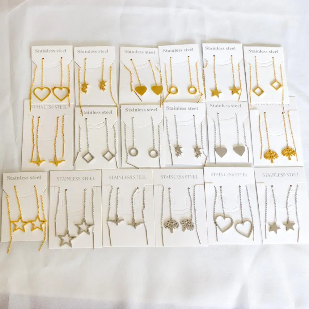 Brincos Stainless Steel Black Shell Tassel Drop Dangle Earrings Butterfly Korean Fairy Jewelry Chain Long Earing asonjewelry