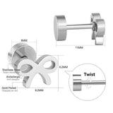 ASON fille bijoux nœud-noeud forme cristal boucles d'oreilles en gros en acier inoxydable Anti-allergie boucle d'oreille mode bijoux fête