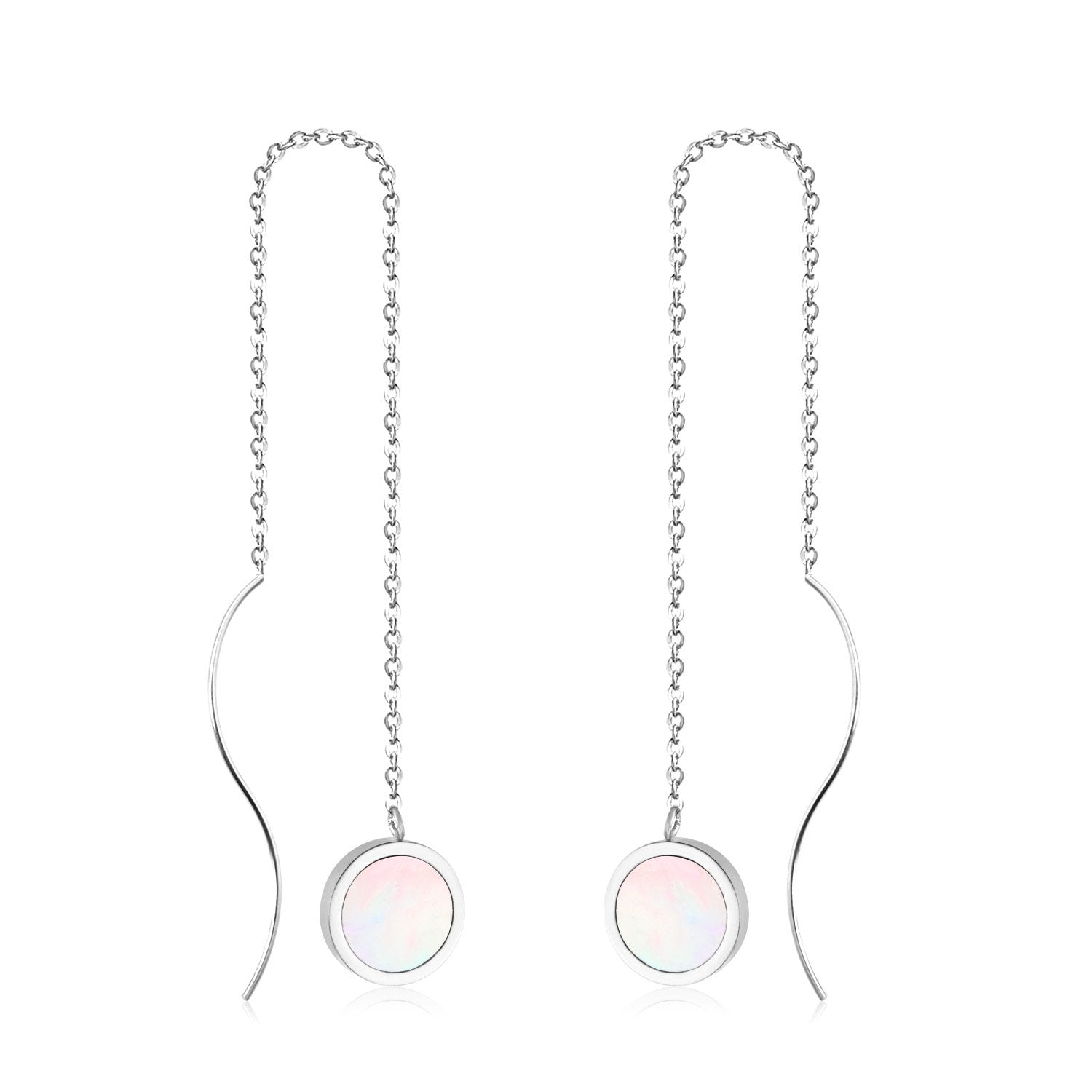 ASON Korean Style Statement Drop Earrings Round Shell Dangle Earring Stainless Steel Jewelry for Women Femme Party Gift asonjewelry