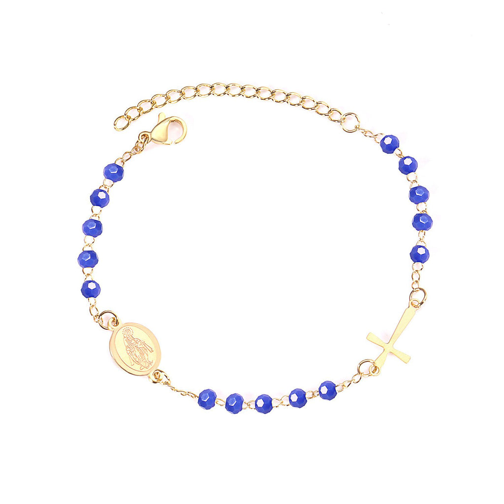 ASON Female Adjustable Extender Chains Bracelets Classic Style Black/Red/Pink/Blue Crystal Beaded Bracelets Women Curb Gift
