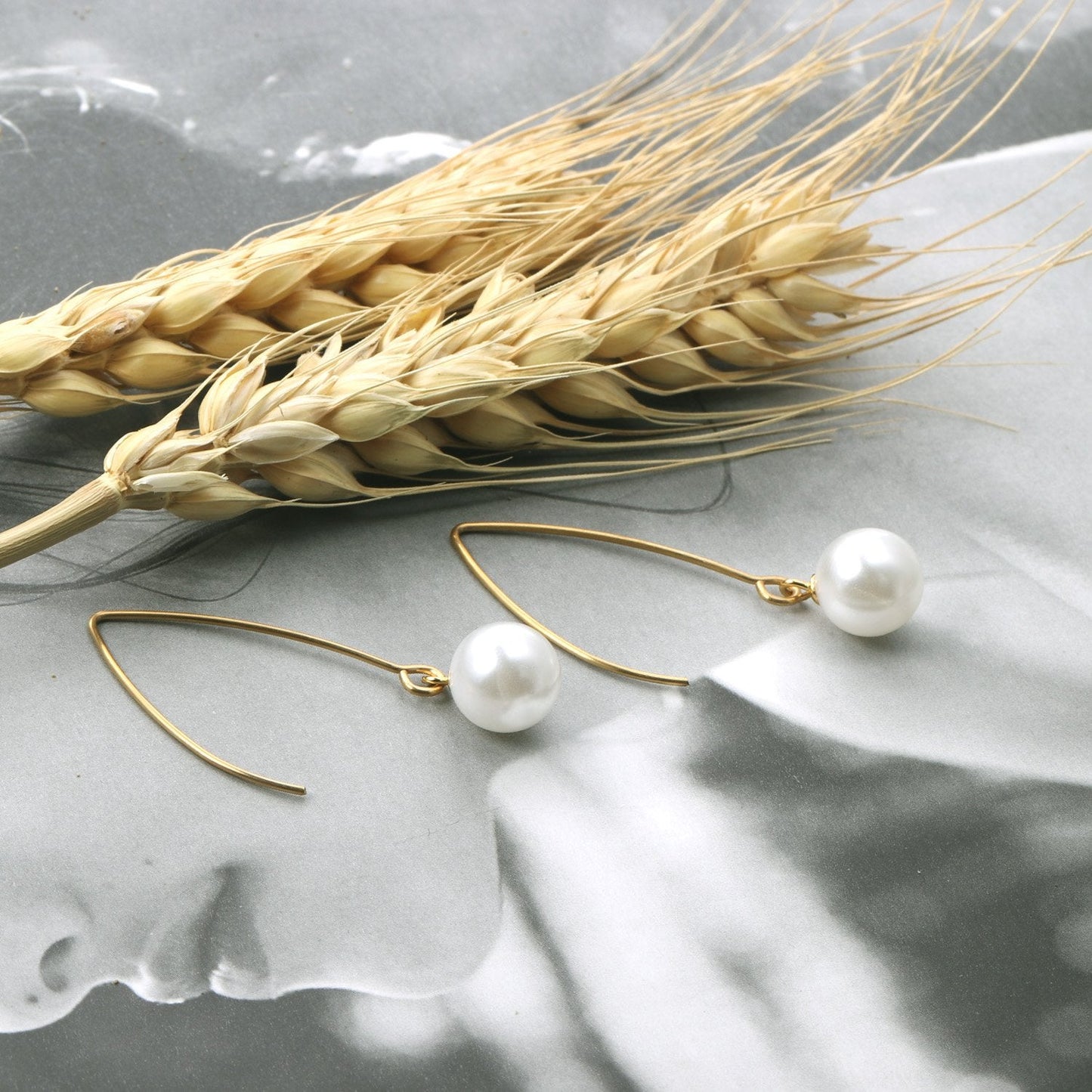 ASON Stylish White Imitation Pearl Drop Earring 316L Stainless Steel Dangle Earring for Women Daily Wear Party Gift Jewelry asonjewelry