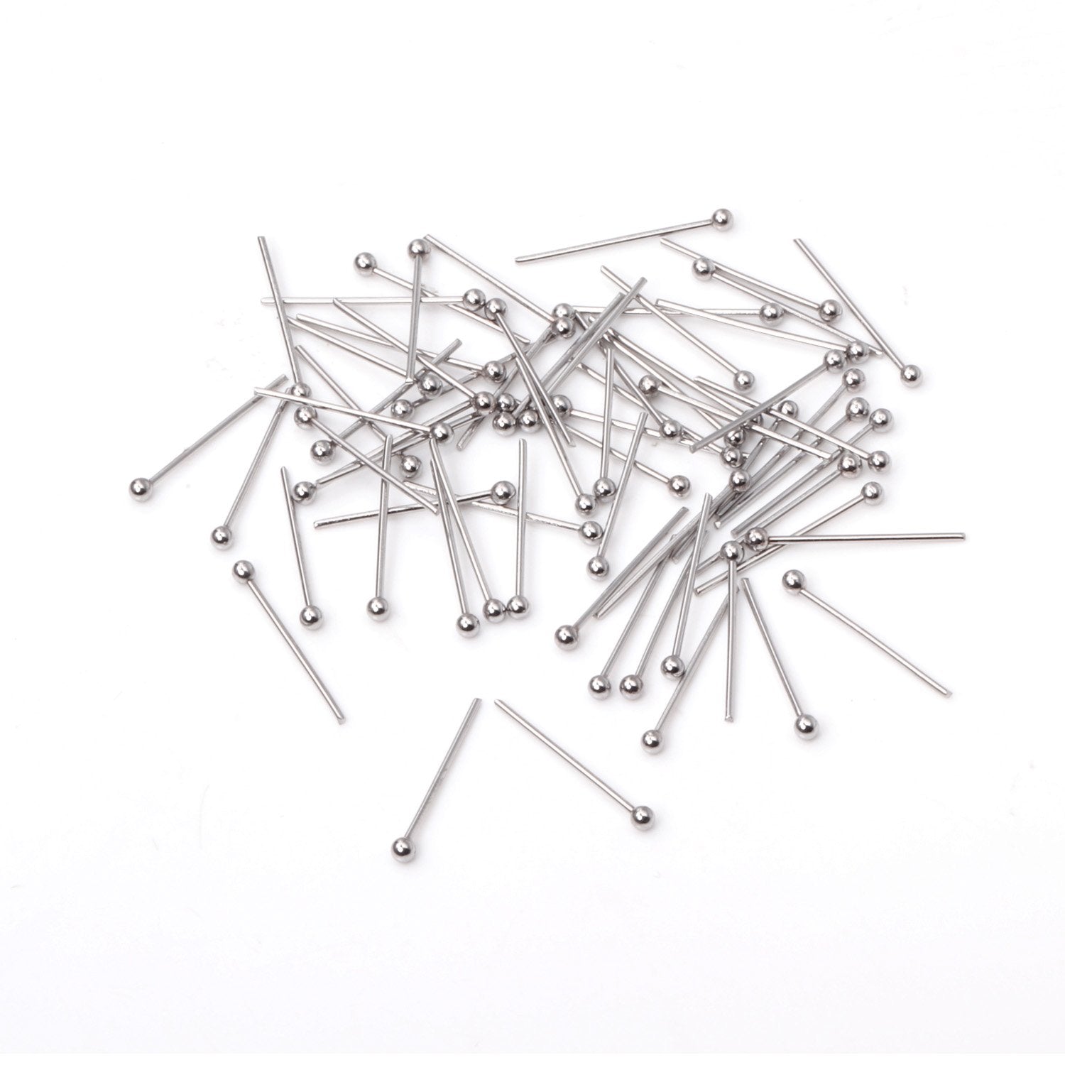 ASON 100pcs/lot Silver Color Stainless Steel Finding Ball Head Pins Bead Needle Round Head Needle For DIY Earring Jewelry Making asonjewelry