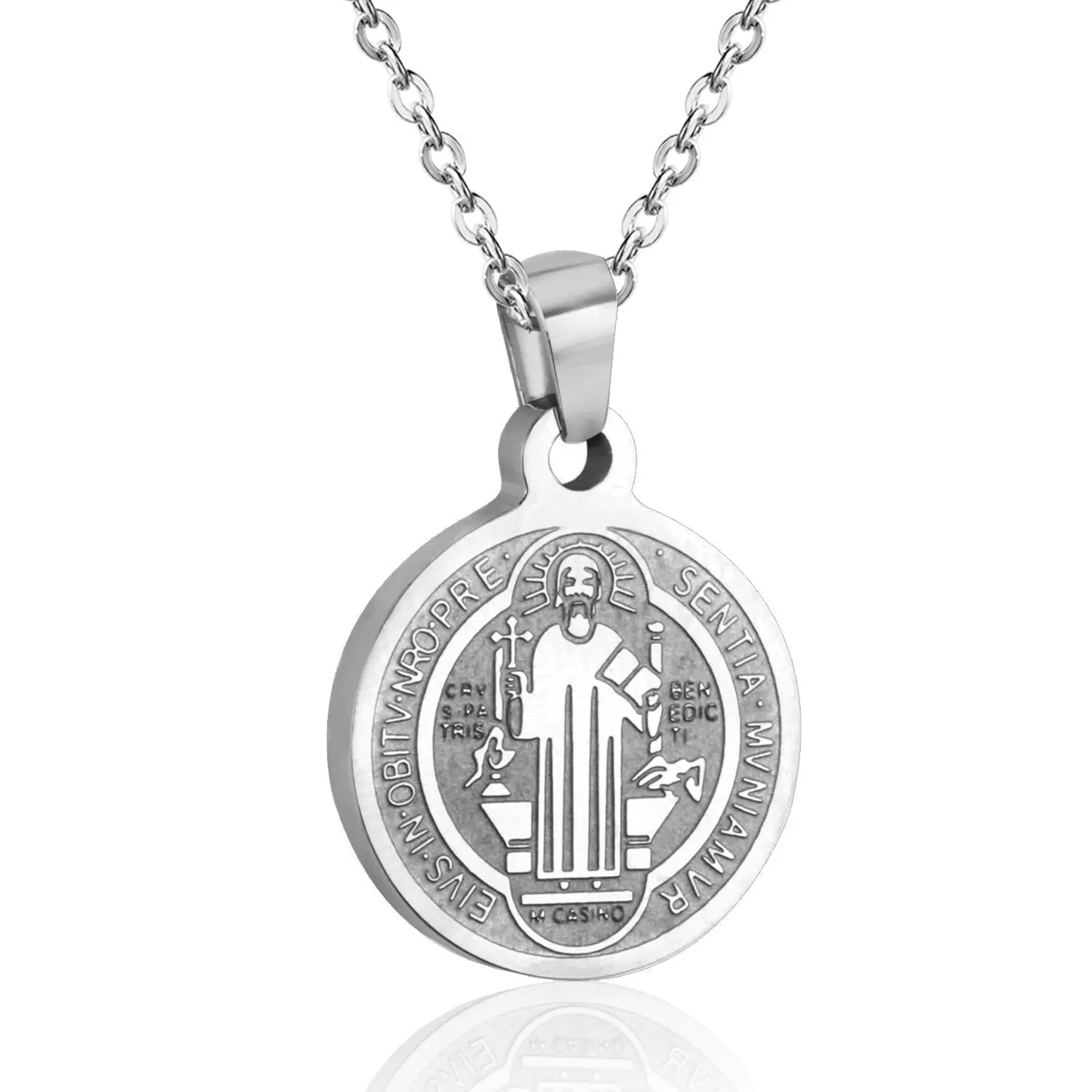 Religion Pendant Necklace Christmas Gift Gold/Steel Color Collares Women/Men Jewelry Link Chain Choker Necklaces asonjewelry