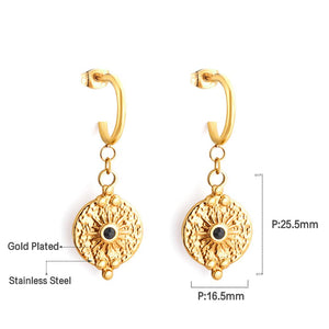 Aretes Mujer Vintage Style Round Hoop Earring Fashion Jewelry Womem Accessories No Fade Earrings Wholesale Wedding