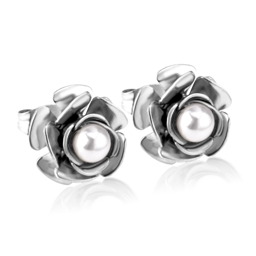 ASON Flower Shape Round AAA CZ Earring Stainless Steel Push Back Stud Earrings Female Brinco Party Wholesale 2022 New Style
