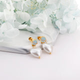 Imitation Pearl Exquisite Pendientes Earrings Stainless Steel Trendy 2022 Dangle Blue Earring Heart Elegant Jewelry