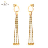 ASON Modern Statement Drop Earring with Steel Ball Tassel Dangle Earrings Stainless Steel Jewelry for Women Girl Party Gift