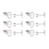 ASON Chic Style Imitation Pearl Screw Stud Earring 2022 Brinco Stainless Steel Geometry Earrings Fashion Accessories Gift