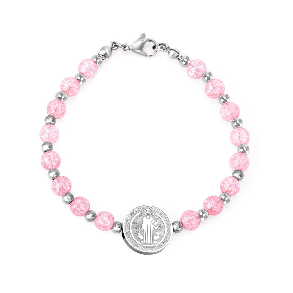ASON Beaded Crystal Round Jesu Pendants Bracelets & Bangles For Women Girl Stainless Steel Beads pulseira Bracelets Party