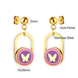 Egirls Jewelry On Ears Oval Shape Trendy Products Gifts For Girls/Woman Cute Pink Butterfly Earrings Heart Dangles